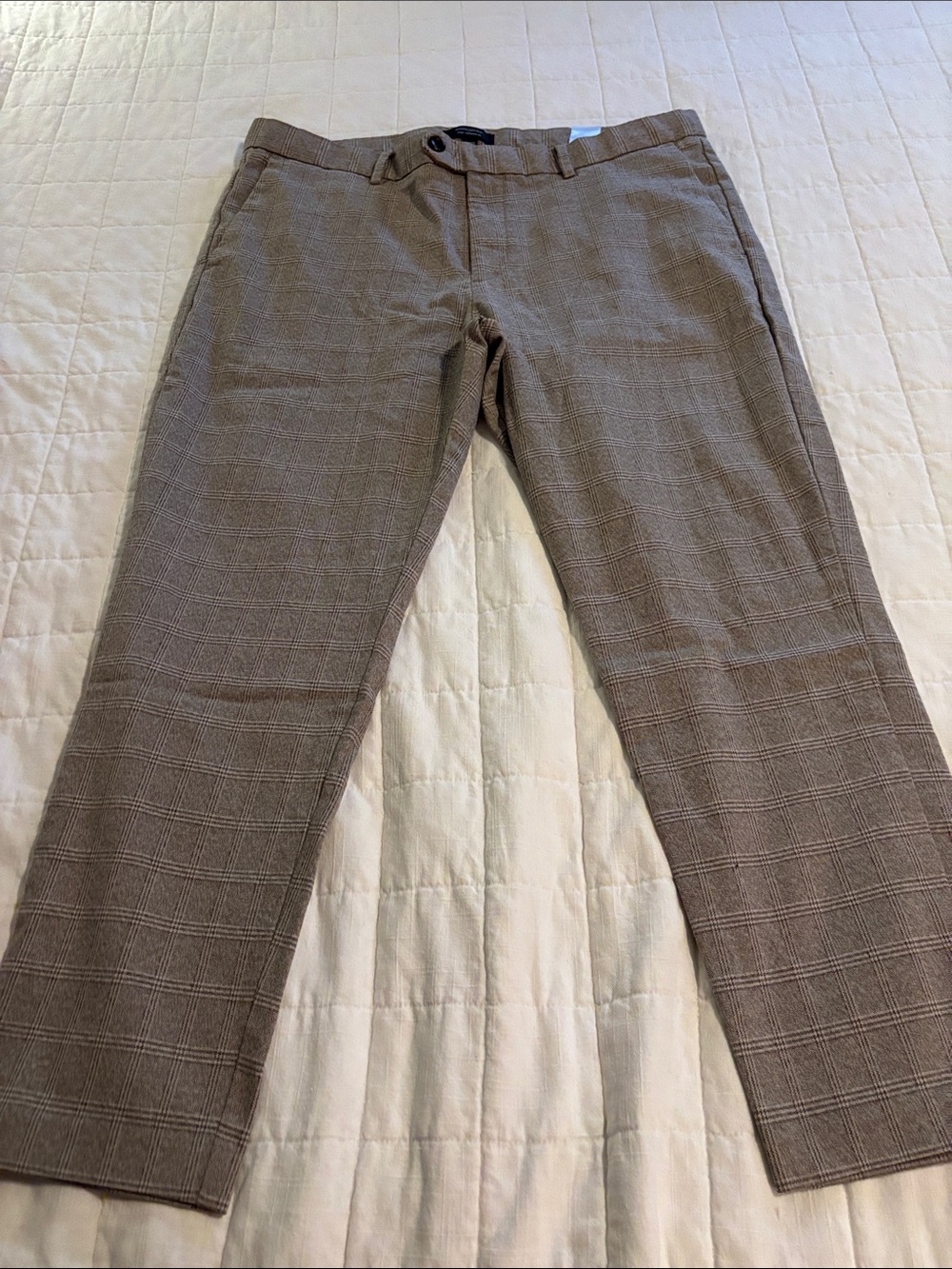 Banana Republic Factory Brown Plaid Chinos